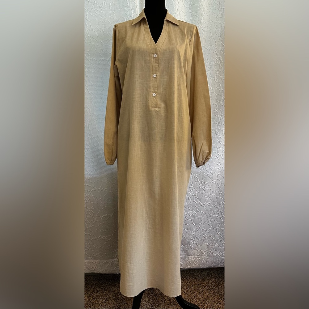 Tan Long Sleeve Dress (XL) ‼️💯COTTON‼️
